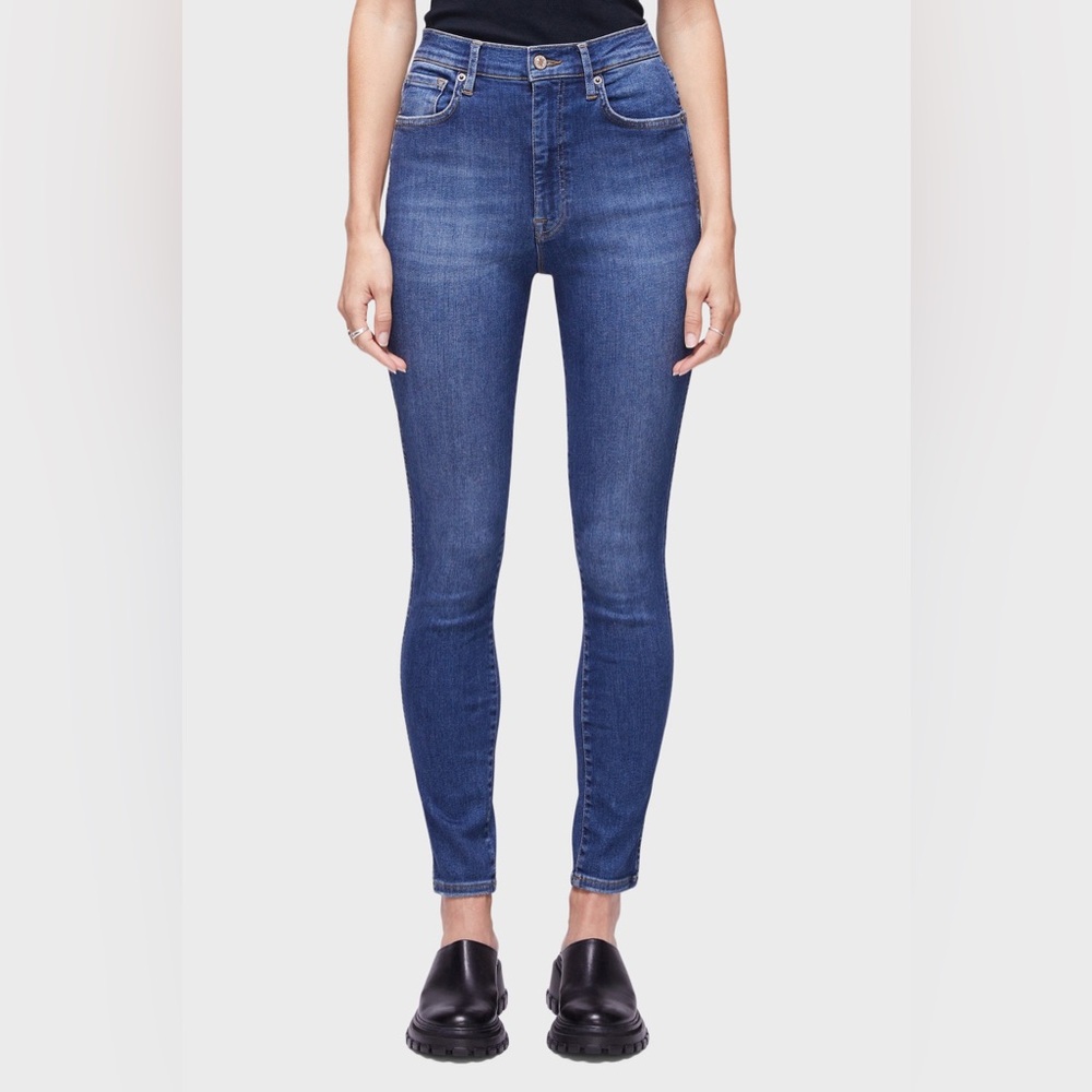 DSTLD Women's SCLPT Skinny Jeans in Medium Blue Heritage